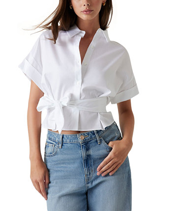 Women's Julie Solid Tie-Front Button-Down Top Guess