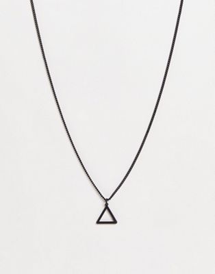ASOS DESIGN necklace with cut-out triangle pendant in matte black ASOS DESIGN