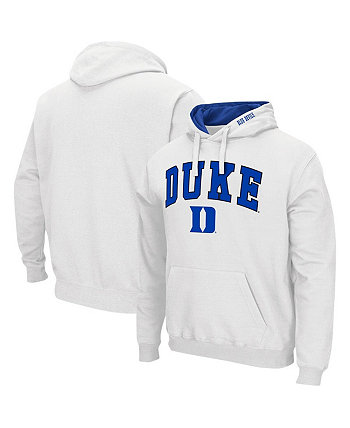 Мужской белый пуловер с капюшоном Duke Blue Devils Arch & Logo 3.0 Colosseum