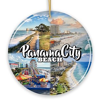 Panama City Beach Tropical Paradise Ornament, Florida Coastal Christmas Gift and Souvenir, Version 2 OrnamentallyYou