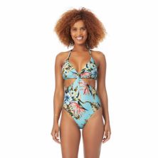 Женский цельный купальник Hurley с тропическим цветочным принтом Cheeky Halter Hurley