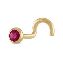 10k Gold Red Cubic Zirconia Nose Stud Unbranded