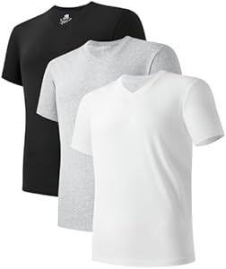 DAVID ARCHY Men's Undershirt Cotton Sorona Blended Moisture-Wicking T-Shirts Stretch Crewneck Tees for Men 3-Pack David Archy