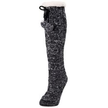 Silpi Lattice Pom-Pom Accent Knee High Sock MEMOI