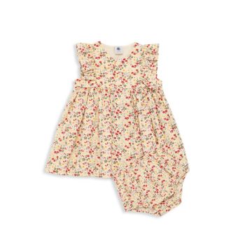 Платье без рукавов с цветочным принтом для маленьких девочек и усилитель; Комплект шароваров Petit Bateau