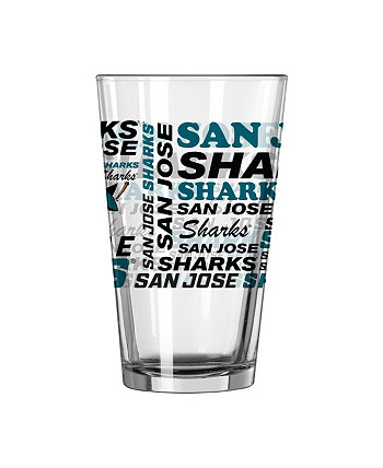 San Jose Sharks 16 Oz Team Spirit Pint Glass Logo Brand