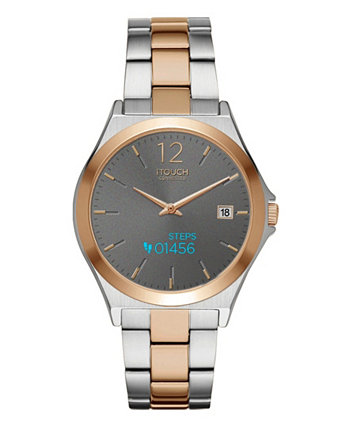 Умные часы Unisex Connected с двухцветным серебристым и розовым золотом ремешком из нержавеющей стали 38,5 мм ITouch