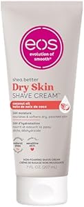 eos Shea Better Dry Skin Shaving Cream, Shave Cream for Women, Skin Care and Lotion with Coconut Oil, 24-Hour Hydration, 7 fl oz, Packaging May Vary Eos