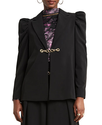 Женская куртка с рукавами-фонариками и цепочкой с остроконечными лацканами H HALSTON