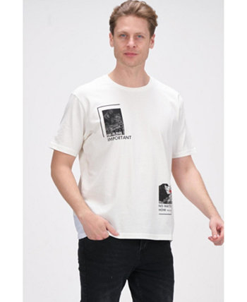 Мужская облегающая футболка с современным принтом RON TOMSON