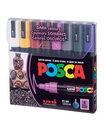 Paint Marker Medium, набор из 8 темных цветов, 5 мл POSCA