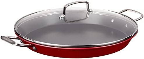 Cuisinart ASP-38CR 15-Inch Paella Pan With Lid, Red Cuisinart