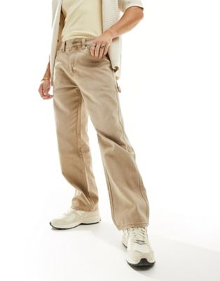 Светло-коричневые брюки из плотной ткани Guess Originals GUESS