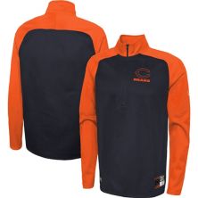 Men's New Era Navy Chicago Bears Combine Authentic O-Line Raglan Half-Zip Jacket New Era