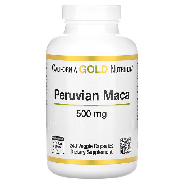 Перуанская мака, 500 мг, 240 вегетарианских капсул California Gold Nutrition