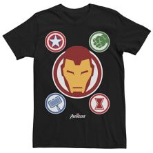 Мужская футболка Marvel Gamerverse Avenger Iron Man Emblems Collage с графикой Marvel