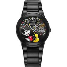 Мужские мужские часы Disney 100th Anniversary Eco-Drive Mickey Mouse Fiesta с черным браслетом из нержавеющей стали от Citizen — AU1095-57W Citizen