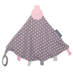 Cheeky Chompers Comfortchew Teething Blanket in Polka Dot Pink Cheeky Chompers