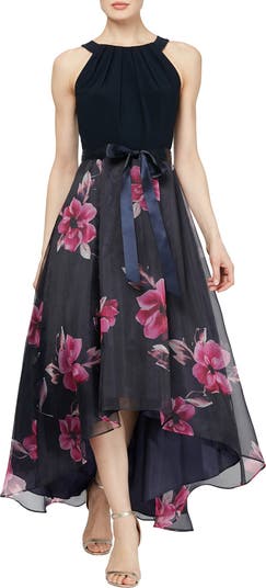 Floral High/Low Skirt Maxi Dress SLNY