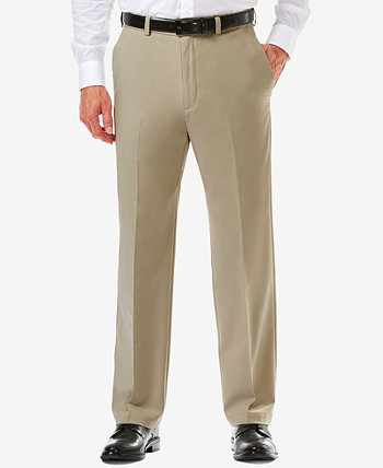 Мужские эластичные классические брюки Cool 18 PRO® с расширенной талией на плоской подошве спереди HAGGAR