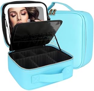 Чемодан MOMIRA Makeup Bag с зеркалом и подсветкой, аквамариновый MOMIRA