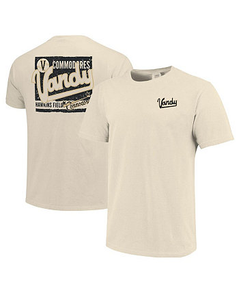 Мужская кремовая футболка Vanderbilt Commodores Baseball Throwback Comfort Color с эффектом потертости Image One