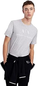 Armani Exchange Men's Logo Crew Neck Short Sleeve Jersey T-Shirt A｜X Armani Exchange