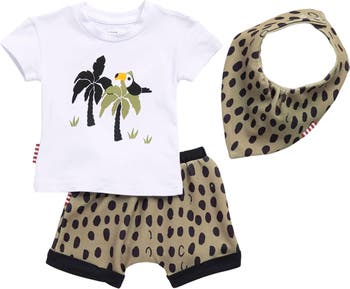 Toucan Cheetah Spot T-Shirt, Shorts & Bib Set SOOKIBABY