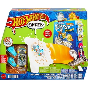 Hot Wheels Skate Tony Hawk Cereal Skate Bowl Fingerboards Set with 1 Exclusive Board & Pair of Skate Shoes Hot Wheels