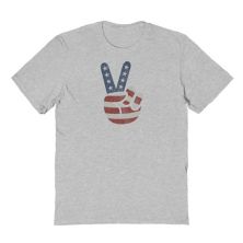 Men's COLAB89 by Threadless Peace Love Hand USA Flag Vintage Graphic Tee COLAB89 by Threadless
