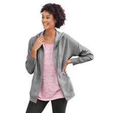 Woman Within Women's Plus Size Zip Front Tunic Hoodie Jacket Woman Within