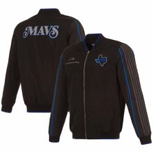 Men's JH Design Black Dallas Mavericks 2023/24 City Edition Nylon Full-Zip Bomber Jacket JH Design