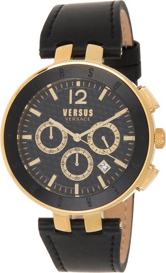 Часы с кожаным ремешком Logo Chrono, 44 мм Versus Versace