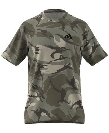 Men's Short Sleeve Crewneck Camo Print T-Shirt Adidas