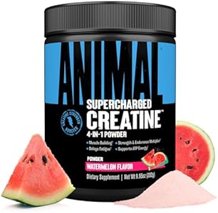 Animal Supercharged Creatine Powder - Enhanced Creatine Monohydrate Supplement Plus Betaine Anhydrous,PurpleForce and Senactiv - Delay Fatigue,Enhance Endurance, Improve Muscle Recovery - Fruit Punch Animal