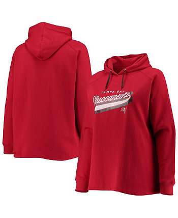Женский красный пуловер с капюшоном Tampa Bay Buccaneers размера First Contact с регланами Fanatics