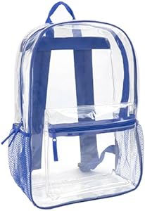 Детский рюкзак Trail maker Clear Backpack Heavy Duty с мягкими лямками, боковыми карманами для детей, мальчиков, девочек, для школы и мероприятий, одобренных стадионами Trail maker