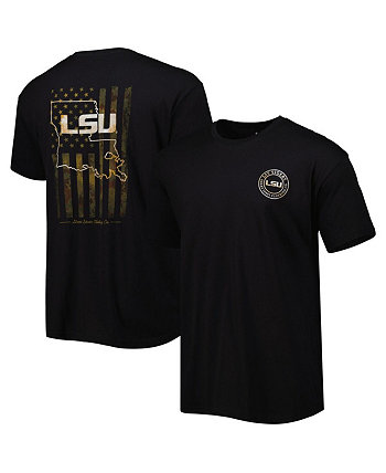 Мужская черная футболка с камуфляжным флагом LSU Tigers 2-Hit Great State Clothing