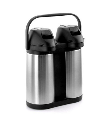 Dual 1.9 Liter Stainless Steel Airpot, Hot Water Dispenser for Coffee and Tea MegaChef