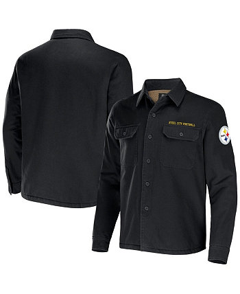 Мужская коллекция NFL x Darius Rucker by Fanatics Черная парусиновая рубашка на пуговицах Pittsburgh Steelers Fanatics