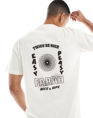Белая футболка с принтом на спине Farah Moore Farah