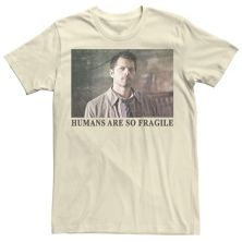 Мужская футболка с портретом Supernatural Castiel Humans Are So Fragile Licensed Character