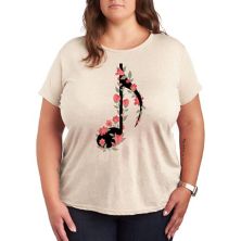Plus Floral Music Note Graphic Tee Unbranded