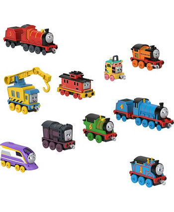 Пакет двигателей «Томас и его друзья», 10 игрушечных поездов-толкателей, отлитых под давлением Fisher-Price