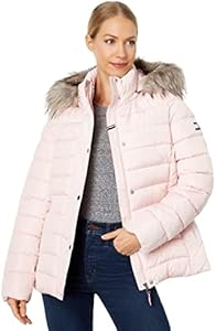 Tommy Hilfiger Women's Fur Hooded Short Puffer Jacket Tommy Hilfiger