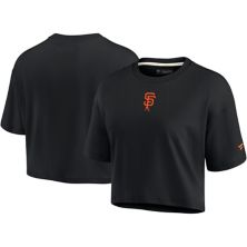 Женская супермягкая укороченная футболка свободного кроя с короткими рукавами Fanatics Signature Black San Francisco Giants Fanatics Signature
