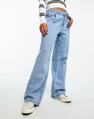 Голубые прямые джинсы Mango MANGO