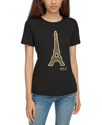 Женская футболка с Эйфелевой башней Karl Lagerfeld Paris