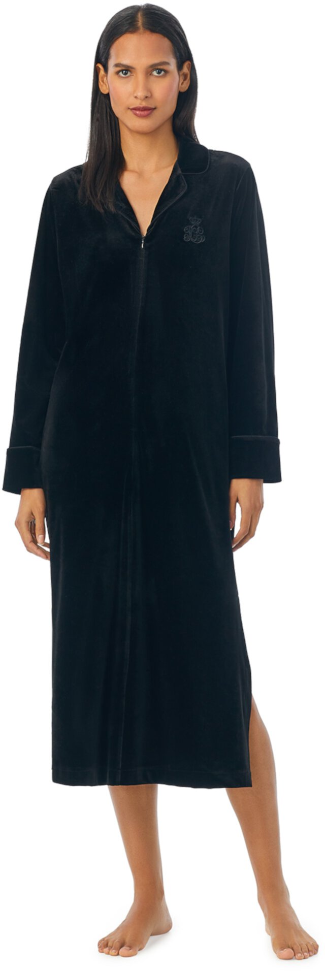 Женский Халат LAUREN Ralph Lauren с длинным рукавом и воротником-лапель LAUREN Ralph Lauren