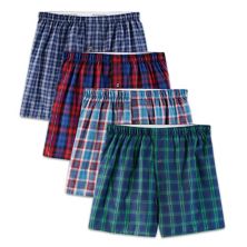 Men's Fruit of the Loom® 4-Pack Premium Woven Plaid Boxers Set Fruit of The Loom